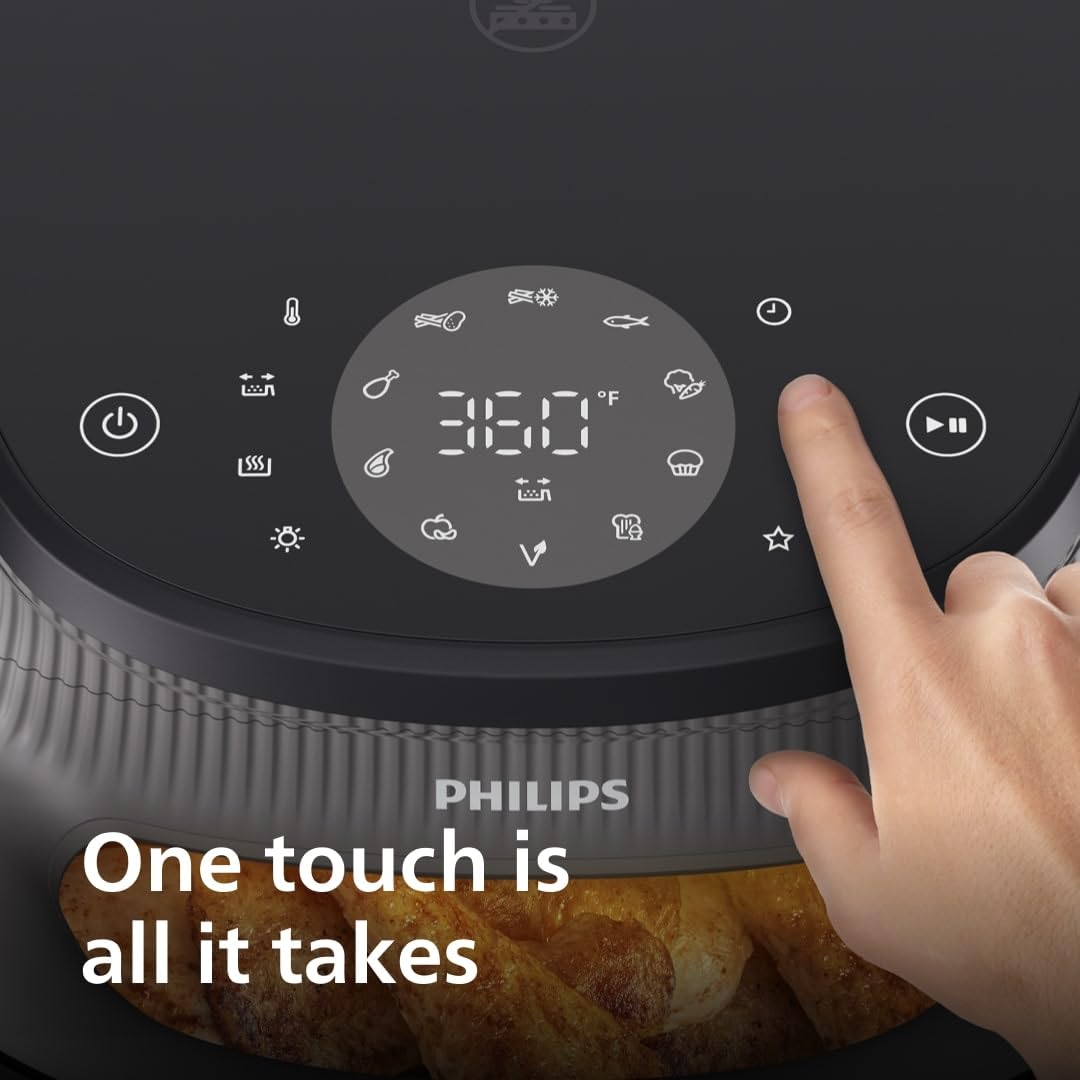 Philips Air Fryer 3000 Series 6.5qt, ventana de cocción, freidora de aire 16 en 1, tecnología RapidAir Plus, eliminación de grasa, aplicación de recetas HomeID, fácil de limpiar (NA330/00)