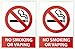 (Set of 2) Uber Lyft Headrest Decal No Smoking / Vaping Sign Rideshare Display