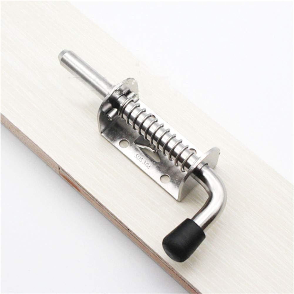 Spring Loaded Latch, Tiberham 128 mm Barrel Bolt Metal Lock with Grip - Image 5