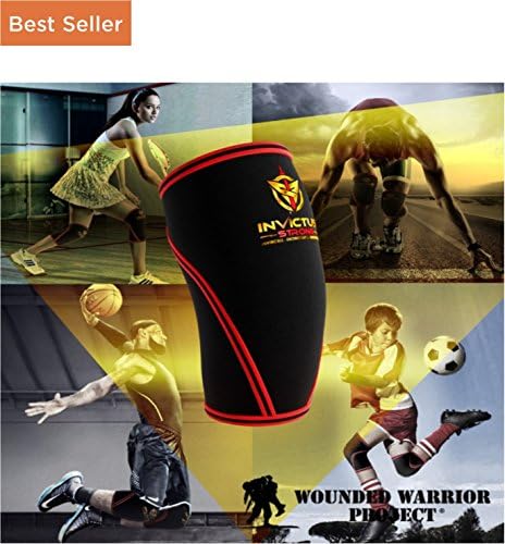 Invictus Strong Compression 7 MM Neoprene KNEE Sleeve-SUPPORT for RUNNING, Weightlifting, Powerlifting, CrossFit-JOINT PAIN RELIEF-HOLDS Patella Stable