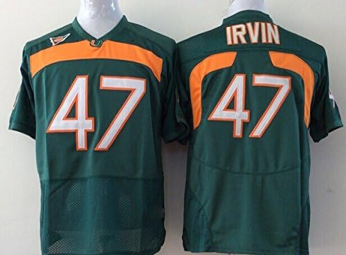 FORST NCAA Miami Hurricanes IRVIN Football Jersey Green Jersey for Adult