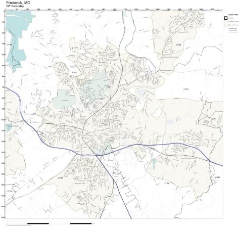 Amazon.com: ZIP Code Wall Map of Frederick, MD ZIP Code Map Not
