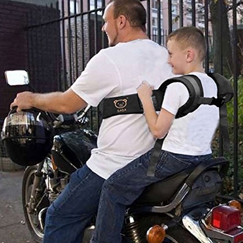 Motorcycle Safety Belt Harness Adjustable Strap Seats Belt Electric Vehicle Safety Harness Bike Safety Belt Backseat Security Sling for Kids Children Kids Baby Boys Girls (Black)