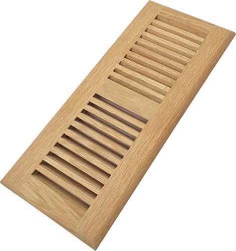 Registers, Grilles & Vents - Homewell Red Oak Wood Floor Register Vent, Drop in Vent, 4x12 Inch, Unfinished