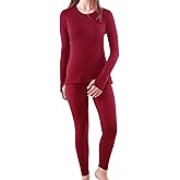 Bodvera Thermal Underwear for Women, Long Johns for Women Thermal Sets Ultra Soft Fleece Lined Base Layer Top and Bottom