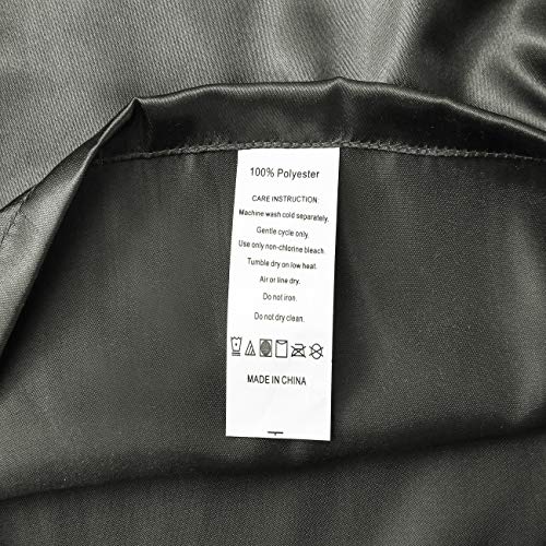 Treely Satin Pillowcase Silky Sham Pillow Case for Hair and Skin with Envelope Closure,Set of 2(Dark Grey,20"x26") - Thumbnail 6