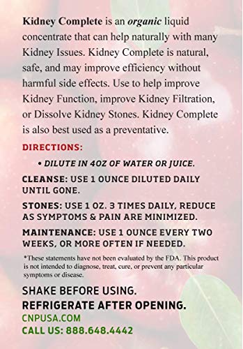 Kidney Complete 8oz Organic Liquid Concentrate - Kidney Cleanse, Flush, and Stone Supplement - //coolthings.us