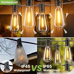 RTTY 100FT Outdoor String Lights with Remote, Led