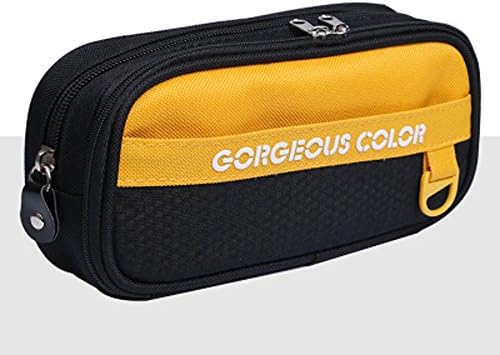 Makeup Cosmetic Bag Multifunction School Pencil Case & Bags Large Capacity Canvas Pen Curtain Box for Boy Girl Kids Gift Pen Bag Stationery Supplies (Yellow)