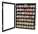 Military Challenge Coin Display Case Cabinet Rack Shadow Box Wood, (COIN46-BL)