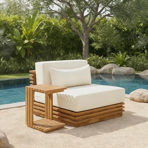 Christopher Knight Home Oversized Outdoor 2 Piece Chat Set Acacia Wood Patio Cl…