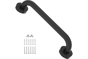 Matte Black Shower Grab Bar 12 Inch-1" Diameter, iMomwee Stainless Steel Small Safety Bars Bathroom Balance Support Bar, Assist Handle Wall Handrail Mobility Aids for Handicap Elderly Senior Disabled