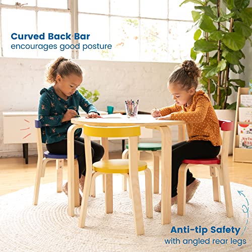 ECR4Kids Bentwood Curved Back Table and Chair Set, Premium Kids Wooden