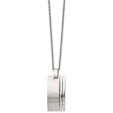Sonia Jewels Stainless Steel Brushed Pendant 22in Necklace (2mm)