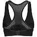 Yvette Sports Bras for Women High Impact Racerback Workout Sports Bra for Large Bust Black,S