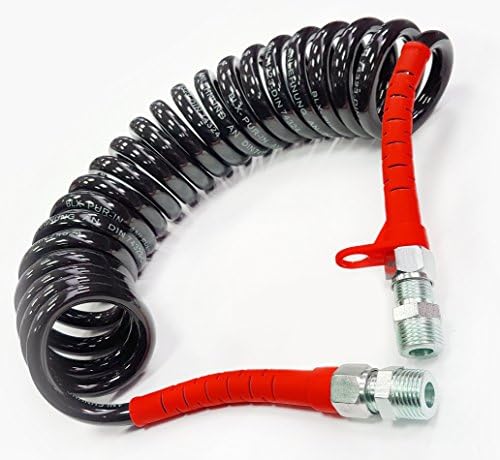 Truck Brake Air Coils (BLACK, RED TAILS) 1/1 BSP Anti-Kink