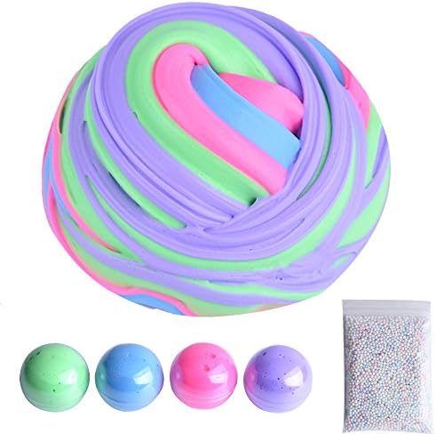 AUNOOL Fluffy Slime 7 OZ - Iefslime Fluffy Floam Slime Stress Relief Toy Scented Sludge Toy for Kids and Adults (4 Pack)