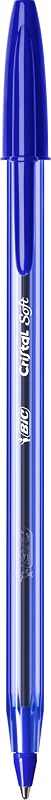 Cristal Soft Stylos-Bille Pointe Moyenne (1,2 mm) - Écriture Douce et Fluide - Bleu, Boîte carton de 10