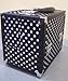 Caboodles Charmed 4 Tray Train Case with White Polka Dots, Black, 3.63 Pound