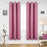 Deconovo Room Darkening Thermal Insulated Blackout Grommet Window Curtain Panel for Bedroom, Pink,42x84-inch,1 Panel