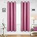 Deconovo Room Darkening Thermal Insulated Blackout Grommet Window Curtain Panel for Bedroom, Pink,42x84-inch,1 Panel