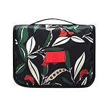 Portable Hanging Travel Cosmetic Bag - Mr.Pro Waterproof Organizer Travel Makeup Toiletry Bag for Women / Men, Shaving Kit with Hanging Hook for vacation (Midnight Flower)