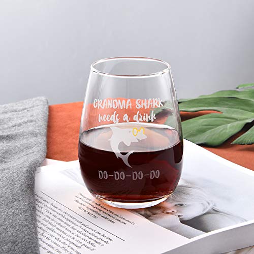 Download Wine Glass Grandma Shark Needs a Drink Do Do Novelty Wine ...