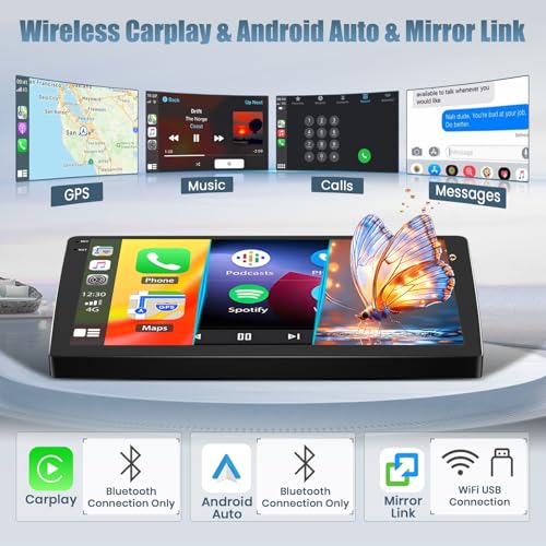 Roinvou 4G+64G Android 15 Car Radio for Peugeot 208/2008 2012-2018 Wireless Carplay Android Auto, 10'' Incell Touch Screen Radio with Mirror Link GPS Bluetooth FM RDS WiFi EQ SWC Backup Camera