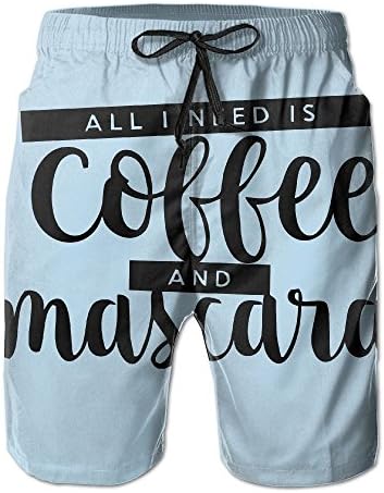 POUYNY All I Need Is Coffee And Mascara Boys Elastic Waist Quick-drying Swim Trunks Home Board Shorts Boardshorts XXL