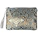 kilofly 2 pc Chinese Silk Brocade Padded Tassel Zipper Jewelry Bag Gift Pouch set2 B