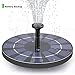 Solar Fountain with Battery Backup, FEELLE 2.5W Standing Solar Bird Bath Fountain Water Pump for Birdbath, Pond, Pool, Garden