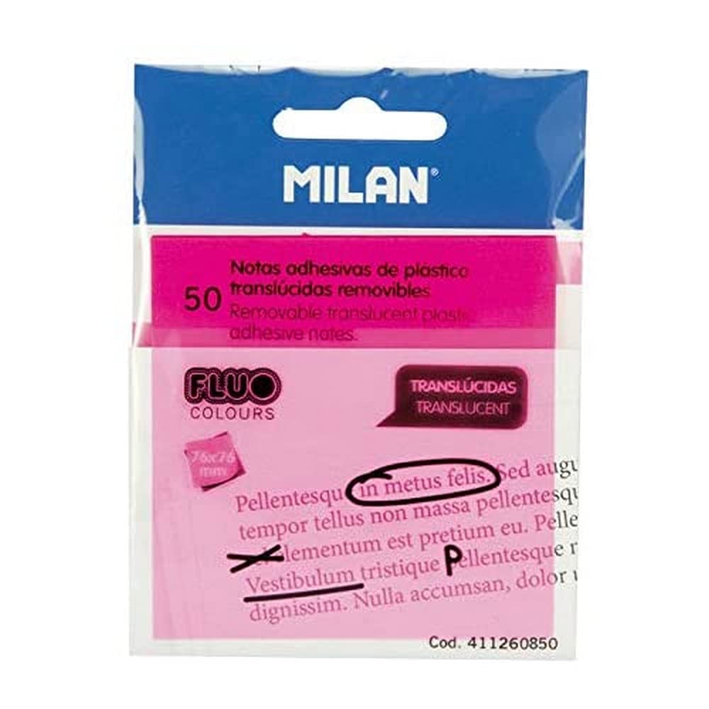 Milan 411260850 Translucent Removable Sticky Notes