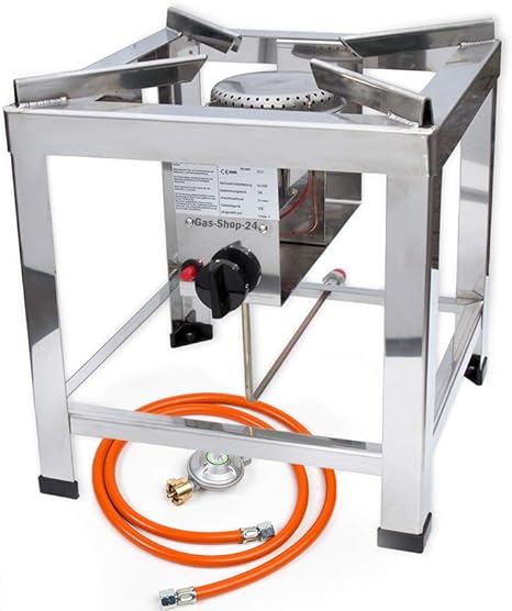 Edelstahl Hockerkocher/Gaskocher 10 KW f. Propangas (Gastronomie-Gastro ...