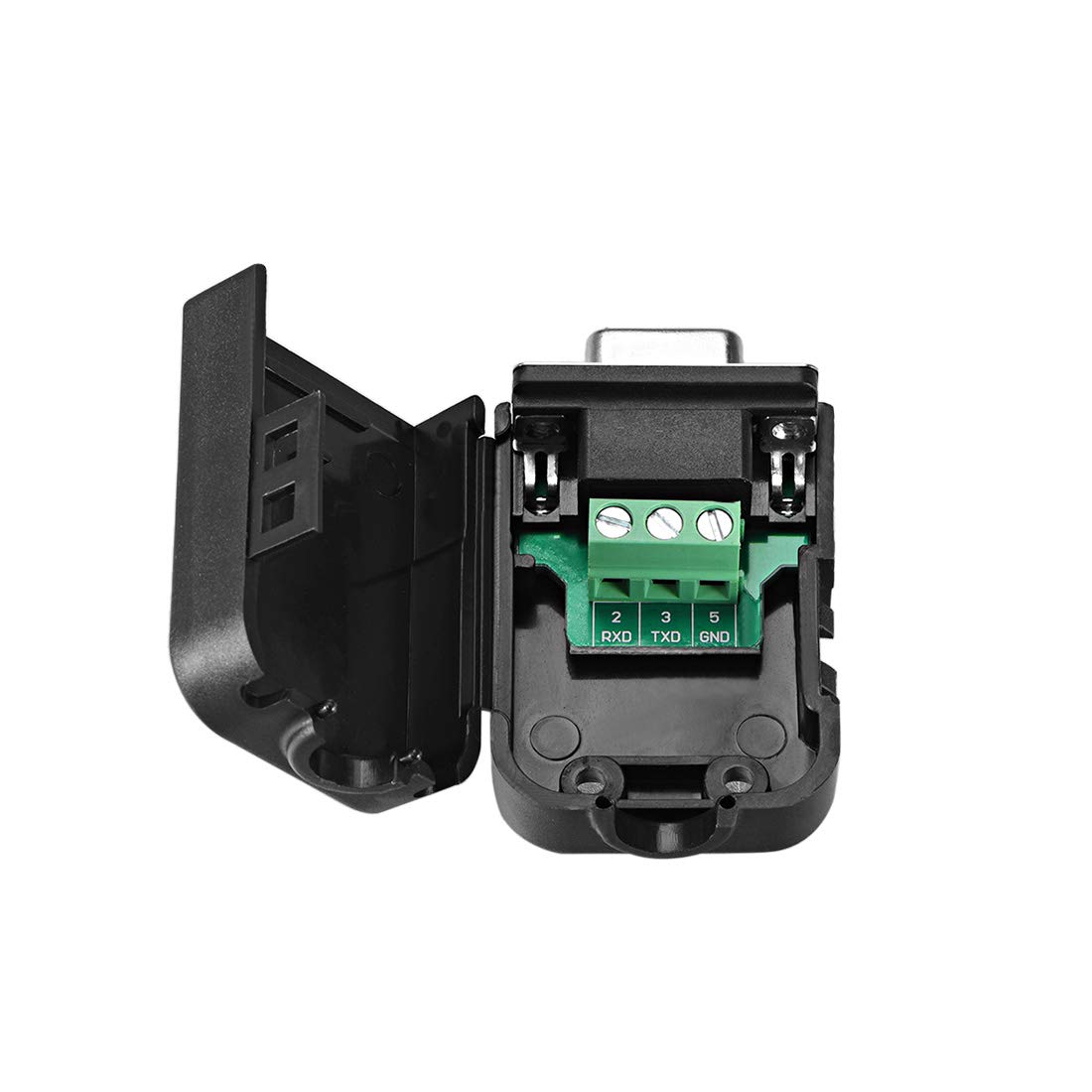 Screw Terminals uxcell Dsub DB9 Breakout Board Connector with Case 9