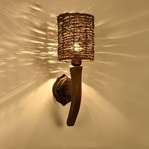 Zhzhco Rustikale Rattan Wandlampe Aus Einfachen Pastorale Wohnzimmer Ideen Schlafzimmer Solide Holzkunst Lampen Beleuchtung 15 20 Cm 47 Cm Amazon De Beleuchtung