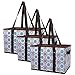 Foraineam Reusable Grocery Bags Set Durable Heavy Duty Tote Bag Collapsible Grocery Shopping Box Bag with Reinforced Bottom, Pack of 3