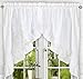 Ellis Curtain Stacey Sheer 56-by-36 inch Tailored Tier Pair Curtains, White, 56x36