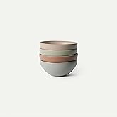 MORA Medium Bowls Set of 4, 28oz Ceramic Pottery Everyday Bowls - Microwave, Oven and Dishwasher Safe - Harvest