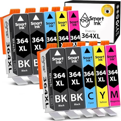 Smart Ink Compatible Printer Cartridges to Replace HP 364 XL 364XL 10 Multipack (4BK & 2C/M/Y) High Capacity Cartridge for HP Photosmart 5520 5510 5524 6520 5515 OfficeJet 4620 4622 DeskJet 3520