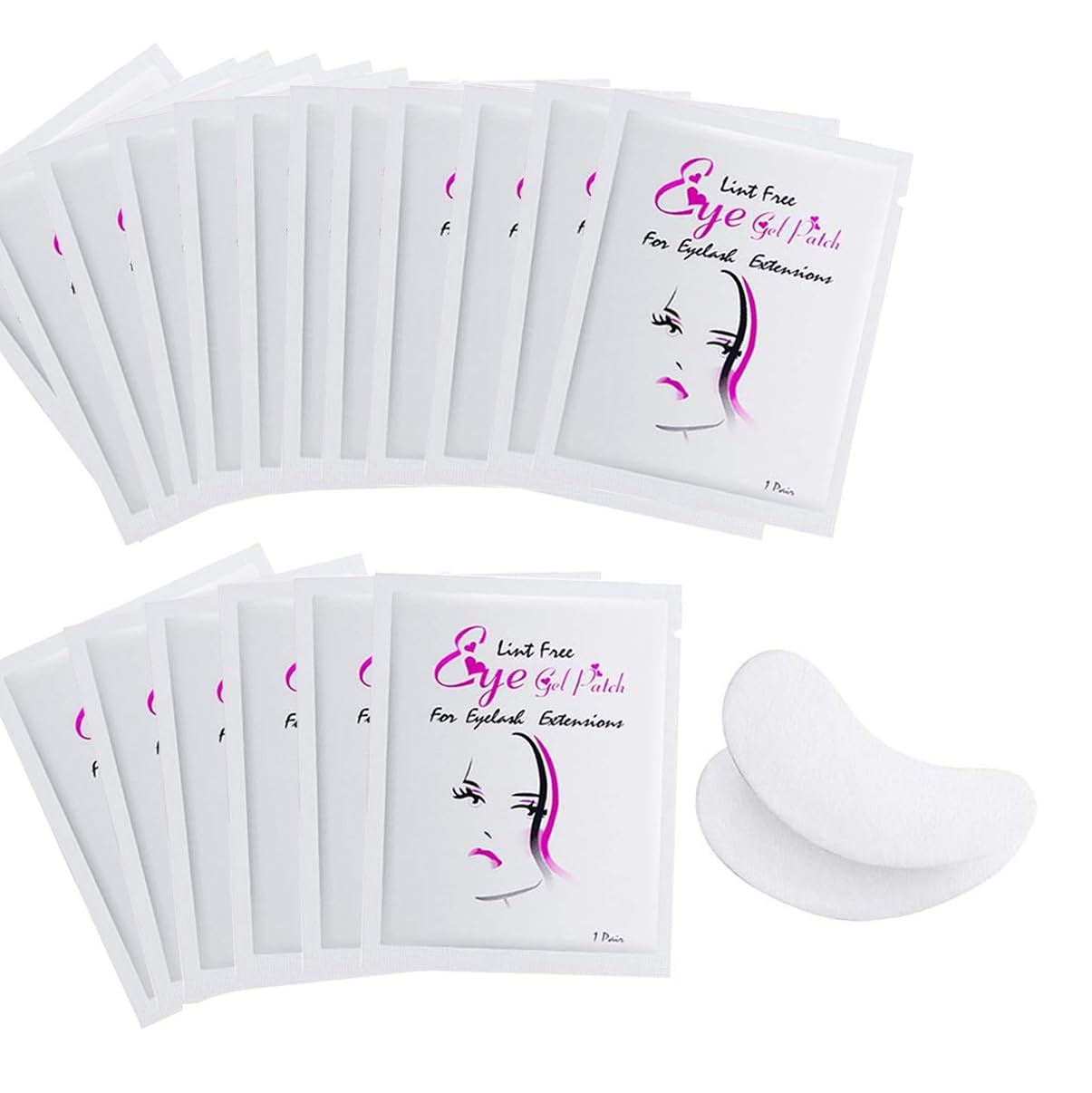 Under Eye Gel Pads 100 Pair Eyelash Extension Pads False Eyelash Lash Extension Makeup Eye Gel Patches for Pro Salon and Individual (100 Pair)