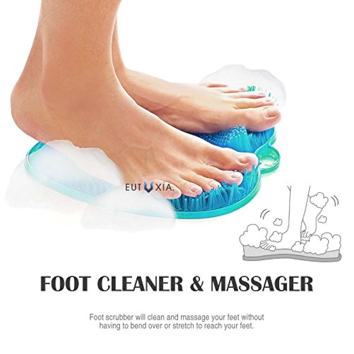 Shower Foot Scrubber For Shower Floor Mat Massager Cleaner and