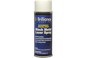 Brilliance Laser Inks 12 Oz Laser Marking Spray - Black, Permanent High Contrast Metal Marker Aerosol for Fiber, YAG, Diode, and CO2 Laser Engraver Machine, BLI101