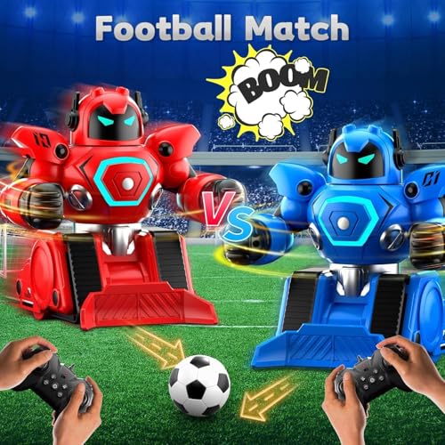 2-Pack Remote Control Fighting Robot Battle Bots Toys with Sounds & Lights - Soccer Game Mode, Suitable for Adults & Kids Ages 6 7 8 9 10 11 12+, Ideal Christmas/Birthday Gift for Boys