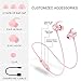 Picun Bluetooth Headphones Wireless Sport Earphones Lightweight Magnetic Earbuds Sweatproof In Ear Earphones with Built-in Mic Wireless Bluetooth Headphones for Running Gym Workout (Rose Gold)