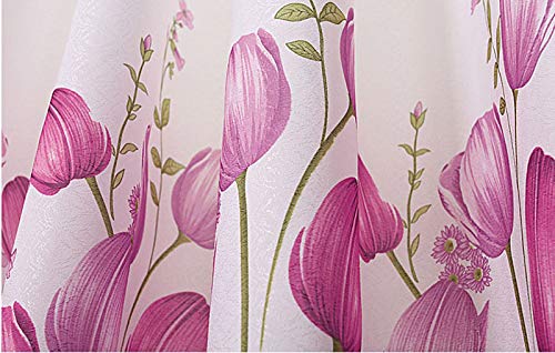 image for Promisen Tulip Flower Tulle Drape Fabric Valance Curtains,Calico Curta