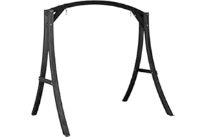 VINGLI Heavy Duty Wooden Swing Frame for Adults Kids, Strong A-Frame Porch Swing Bench Stand for Indoor & Outdoor, Curved Arc Top Design, Supports Up to 1000 LBS, Black