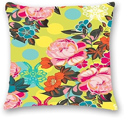 casemantra™ Multicolour Polyester Nice Flower Print 16 X 16 Set of 1
