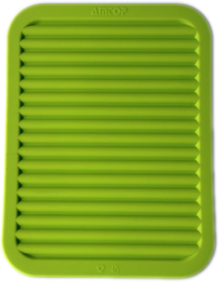 9" x 12" Silicone Pot Holder, Trivet Mat, Baking Gadget Kitchen Table Mat, Silicone Drying Mat, Draining Board - Waterproof, Heat Insulation, Non-Slip,Trivet, Tableware Pad Coasters (Green)