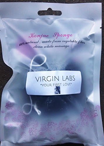 KONJAC Facial Sponge with Activated Charcoal *100 PERCENT PURE NATURAL* by VIRGIN LABS