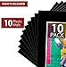 Mat Board Center, Pack of 10, 11x14 for 8x10 Black Color Mats - Bevel Cut, Acid Free, 4-ply Thickness, White Core - for Pictures, Photos, Framing